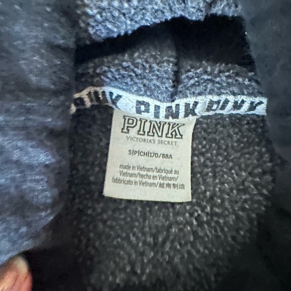 Victorias Secret PINK Cropped Drawstring Black Hoodie - Picture 4 of 5